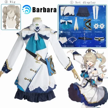 Костюм для косплея Genshin Impact, униформа, парик, аниме-игра, костюмы в китайском стиле для женщин, Барбара