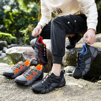 Мужская походная обувь, Дышащая походная обувь для путешествий, 2023, Уличная лесная обувь для бега по пересеченной местности, Спортивная обувь для горного велоспорта